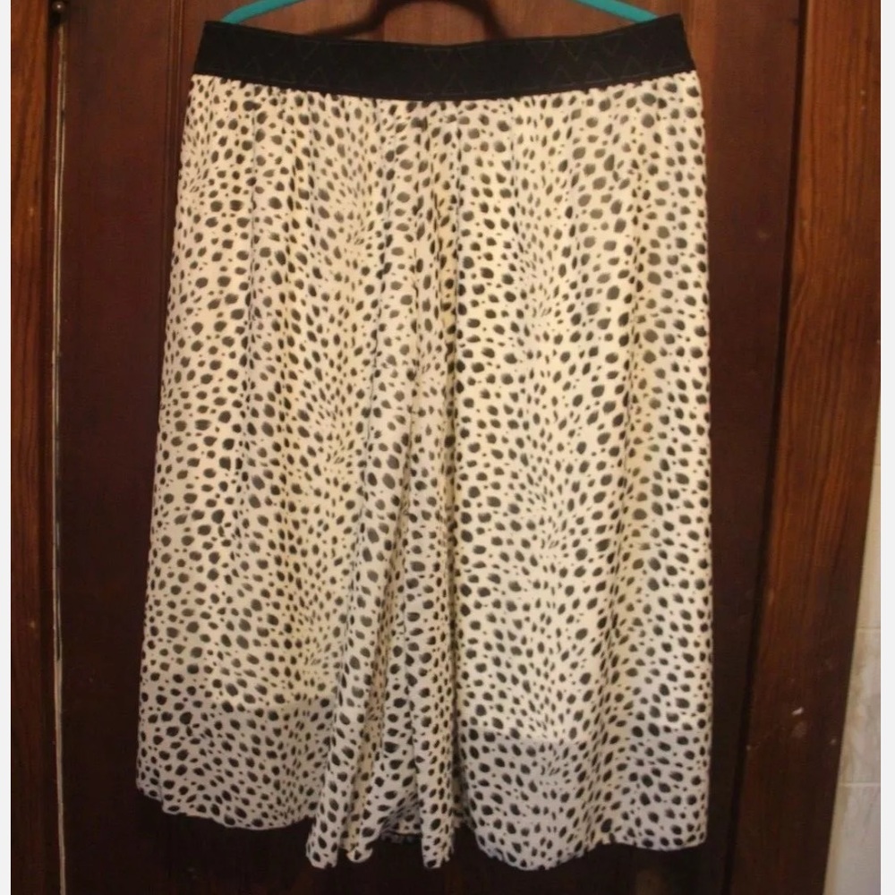 LuLaRoe Lola Black White Snow Leopard 2XL Dalmatian Blanc Noir Sheer Lined
